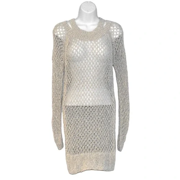 A6 Auth ALL SAINTS SPITALFIELDS Beige Crochet Open Knit Bound Dress Size 6 EU 38 A6 Auth ALL SAINTS SPITALFIELDS Beige Crochet Open Knit Bound Dress Size 6 EU 38